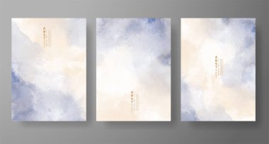 Suluboya Minimal Kart. Klasik Vektör Tasarım Kartları. Düğün Soyut Davetiye Sanat Şablonu. Broşür ve Kapak Tasarımı için Yaratıcı Resimler. Asgari Suluboya Sanatı.