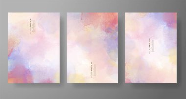Suluboya Minimal Kart. Klasik Vektör Tasarım Kartları. Düğün Soyut Davetiye Sanat Şablonu. Broşür ve Kapak Tasarımı için Yaratıcı Resimler. Asgari Suluboya Sanatı.