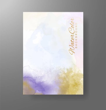 Suluboya Minimal Kart. Klasik Vektör Tasarım Kartları. Düğün Soyut Davetiye Sanat Şablonu. Broşür ve Kapak Tasarımı için Yaratıcı Resimler. Asgari Suluboya Sanatı.