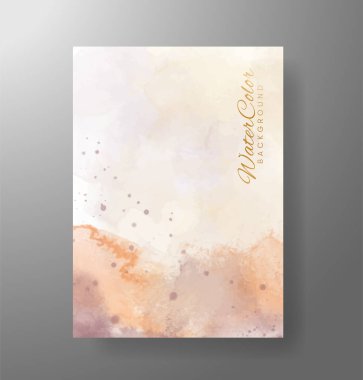 Suluboya Minimal Kart. Klasik Vektör Tasarım Kartları. Düğün Soyut Davetiye Sanat Şablonu. Broşür ve Kapak Tasarımı için Yaratıcı Resimler. Asgari Suluboya Sanatı.