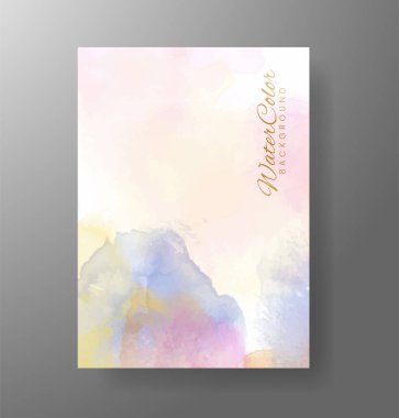 Suluboya Minimal Kart. Klasik Vektör Tasarım Kartları. Düğün Soyut Davetiye Sanat Şablonu. Broşür ve Kapak Tasarımı için Yaratıcı Resimler. Asgari Suluboya Sanatı.