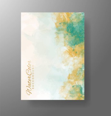 Suluboya Minimal Kart. Klasik Vektör Tasarım Kartları. Düğün Soyut Davetiye Sanat Şablonu. Broşür ve Kapak Tasarımı için Yaratıcı Resimler. Asgari Suluboya Sanatı.