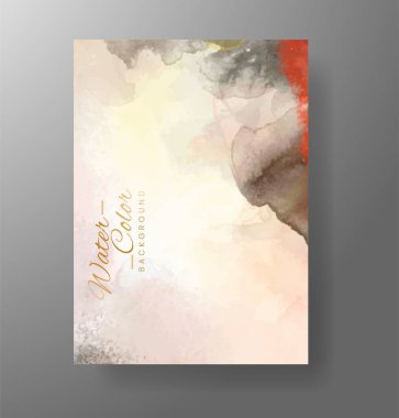 Suluboya Minimal Kart. Klasik Vektör Tasarım Kartları. Düğün Soyut Davetiye Sanat Şablonu. Broşür ve Kapak Tasarımı için Yaratıcı Resimler. Asgari Suluboya Sanatı.