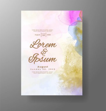 Soyut arkaplanlı düğün davetiyesi