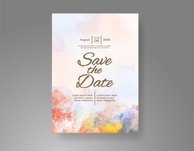 Soyut arkaplanlı düğün davetiyesi