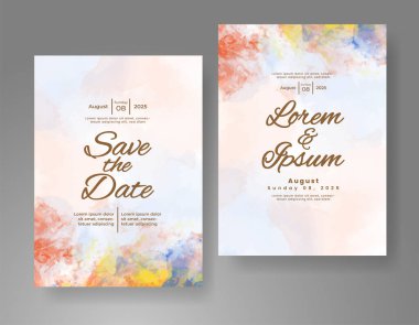 Soyut arkaplanlı düğün davetiyesi