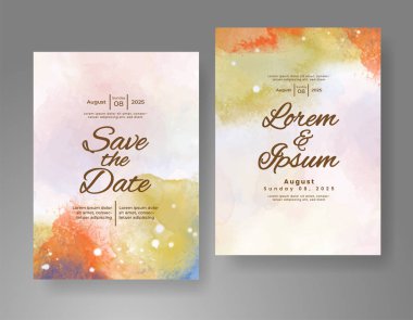 Soyut arkaplanlı düğün davetiyesi