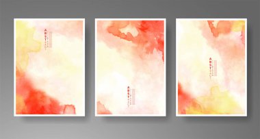 Parlak renkli vektör suluboya arkaplanlı kartlar. Randevunuz, kartpostalınız, afişiniz için tasarım.