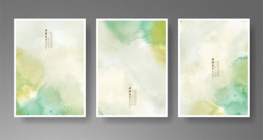 Parlak renkli vektör suluboya arkaplanlı kartlar. Randevunuz, kartpostalınız, afişiniz için tasarım.