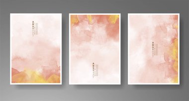 Parlak renkli vektör suluboya arkaplanlı kartlar. Randevunuz, kartpostalınız, afişiniz için tasarım.