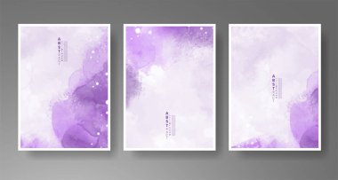 Parlak renkli vektör suluboya arkaplanlı kartlar. Randevunuz, kartpostalınız, afişiniz için tasarım.