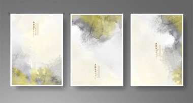 Parlak renkli vektör suluboya arkaplanlı kartlar. Randevunuz, kartpostalınız, afişiniz için tasarım.