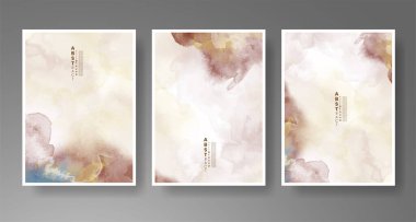 Parlak renkli vektör suluboya arkaplanlı kartlar. Randevunuz, kartpostalınız, afişiniz için tasarım.