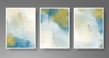 Parlak renkli vektör suluboya arkaplanlı kartlar. Randevunuz, kartpostalınız, afişiniz için tasarım.