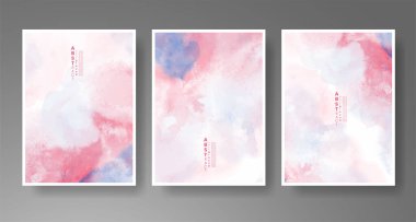 Parlak renkli vektör suluboya arkaplanlı kartlar. Randevunuz, kartpostalınız, afişiniz için tasarım.