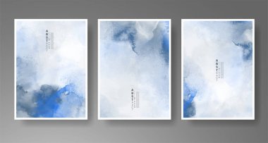 Parlak renkli vektör suluboya arkaplanlı kartlar. Randevunuz, kartpostalınız, afişiniz için tasarım.