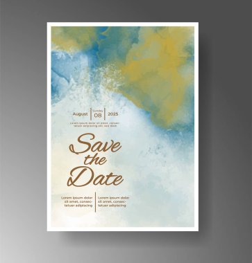 Soyut arkaplanlı düğün davetiyesi