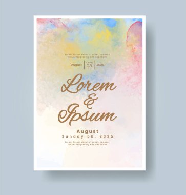 Soyut arkaplanlı düğün davetiyesi