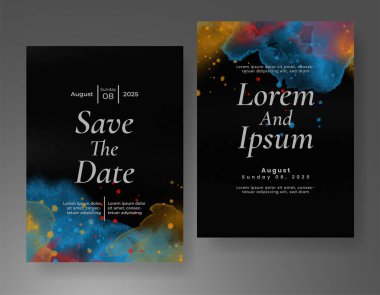 Soyut arkaplanlı düğün davetiyesi