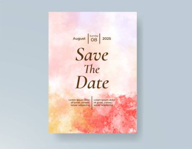 Soyut arkaplanlı düğün davetiyesi