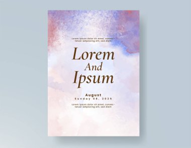 Soyut arkaplanlı düğün davetiyesi