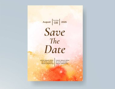 Soyut arkaplanlı düğün davetiyesi