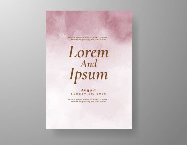 Elle boyanmış suluboya düğün davetiyesi şablonu