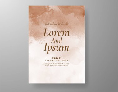 Elle boyanmış suluboya düğün davetiyesi şablonu