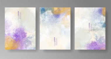 Davetiye şablonu koleksiyonu için suluboya sıçraması