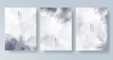 Davetiye şablonu koleksiyonu için suluboya sıçraması