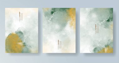 Davetiye şablonu koleksiyonu için suluboya sıçraması