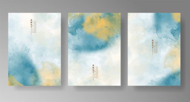 Davetiye şablonu koleksiyonu için suluboya sıçraması