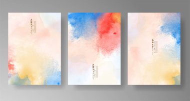 Davetiye şablonu koleksiyonu için suluboya sıçraması