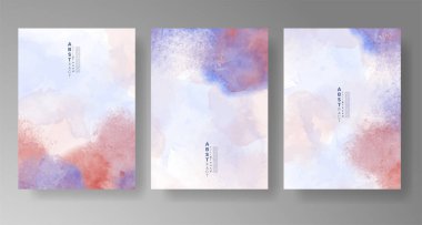 Davetiye şablonu koleksiyonu için suluboya sıçraması