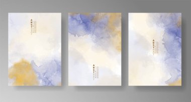 Davetiye şablonu koleksiyonu için suluboya sıçraması