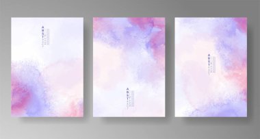 Davetiye şablonu koleksiyonu için suluboya sıçraması