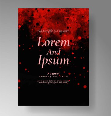 Elle boyanmış suluboya düğün davetiyesi şablonu