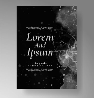 Elle boyanmış suluboya düğün davetiyesi şablonu