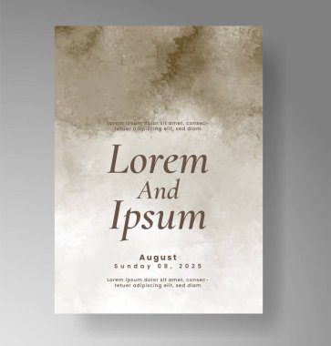 Elle boyanmış suluboya düğün davetiyesi şablonu