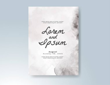 Elle boyanmış suluboya düğün davetiyesi şablonu