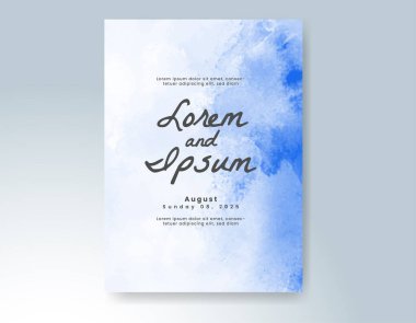 Elle boyanmış suluboya düğün davetiyesi şablonu