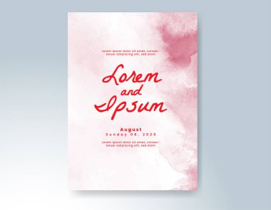 Elle boyanmış suluboya düğün davetiyesi şablonu