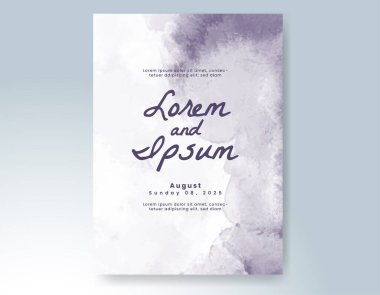 Elle boyanmış suluboya düğün davetiyesi şablonu