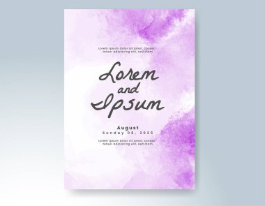 Elle boyanmış suluboya düğün davetiyesi şablonu