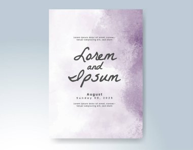 Elle boyanmış suluboya düğün davetiyesi şablonu