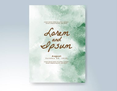 Elle boyanmış suluboya düğün davetiyesi şablonu