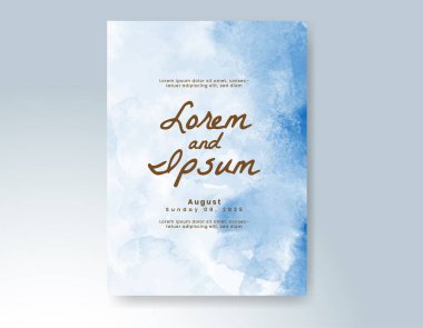 Elle boyanmış suluboya düğün davetiyesi şablonu