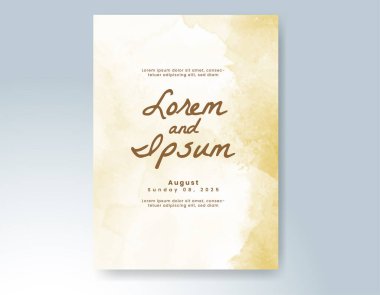 Elle boyanmış suluboya düğün davetiyesi şablonu