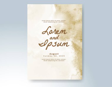 Elle boyanmış suluboya düğün davetiyesi şablonu