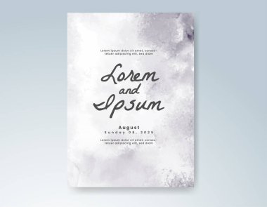 Elle boyanmış suluboya düğün davetiyesi şablonu